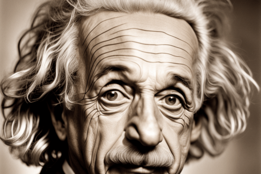 A portrait of Albert Einstein, the famous physicist and mathematician